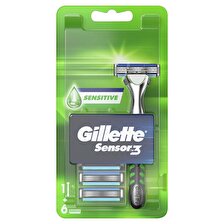 Gillette Sensor3 Tıraş Makinesi Sensitive + 6 Yedek Tıraş Bıçağı
